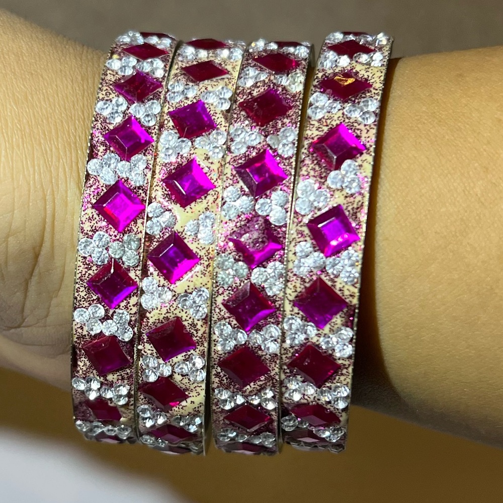 Pink & Silver Bangles